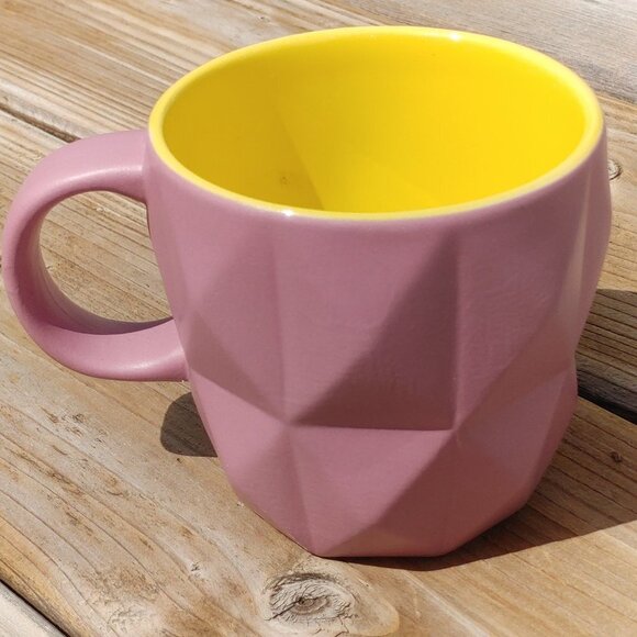 Beautiful Teavana Geometric Mug Purple and Yellow - Picture 2 of 4